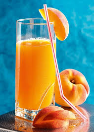 jus de peche + fruits secs