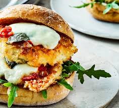 roast parmigiana chicken burger